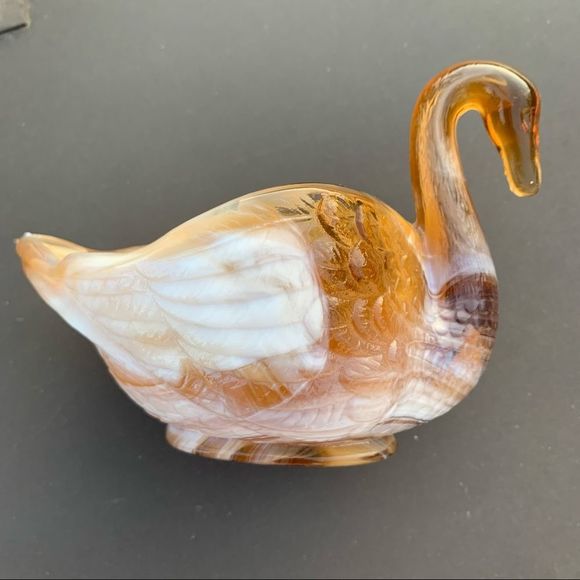 Vintage Imperial Caramel Brown Slag End O’Day Dish - Picture 8 of 17